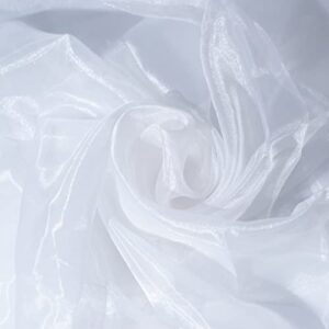 fynite sheer organza fabric | 10 yards long | 44" wide | bridal solid sheer organza bolt for wedding dress fashion craft decorations silky shiny sheer organza (white, 10 yard)