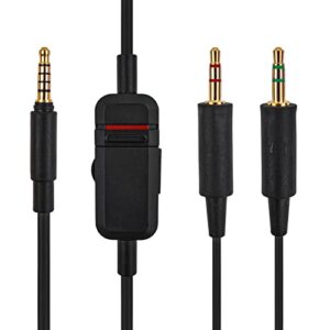 hizsoaor mmx 300 2nd gen replacement cable for beyerdynamic mmx 300 2nd generation/mmx 300 gaming headset, volume control inline mute, plug and play twisted pair ofc copper wire (8.2ft / 2.5m)