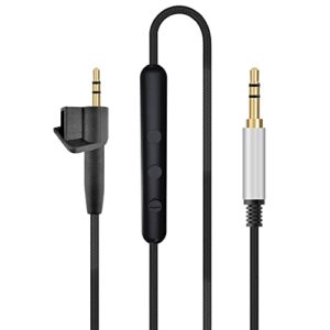 toxaoii replacement audio cable volume control & in-line mic compatible with bose around-ear ae2i, ae2w, ae2 headphones, 3.5mm to 2.5mm male aux stereo headphones cord (3.93ft)
