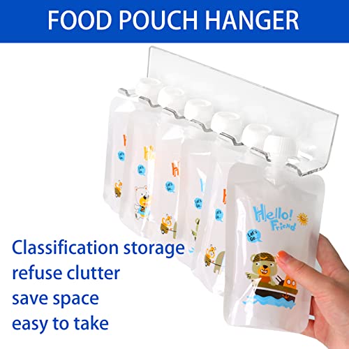 Samvitral Food Pouch Hanger for Fridge, Refrigerator Organizer Storage Yogurt,Baby Food Storage Organizer,Cabinets Refrigerators or Pantries, 2 Pack