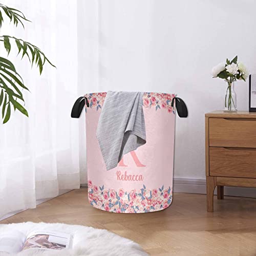 Personlized Foldable Laundry Hamper, Custom Large Laundry Basket with Name for Wife Husband Mother Father, Space Saving Container/Organizer for Share House College Dormitory 15.7 * 19.6inch