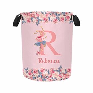 personlized foldable laundry hamper, custom large laundry basket with name for wife husband mother father, space saving container/organizer for share house college dormitory 15.7 * 19.6inch