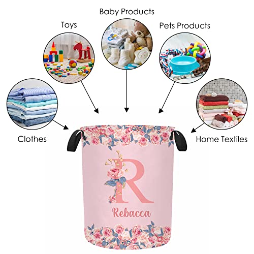 Personlized Foldable Laundry Hamper, Custom Large Laundry Basket with Name for Wife Husband Mother Father, Space Saving Container/Organizer for Share House College Dormitory 15.7 * 19.6inch