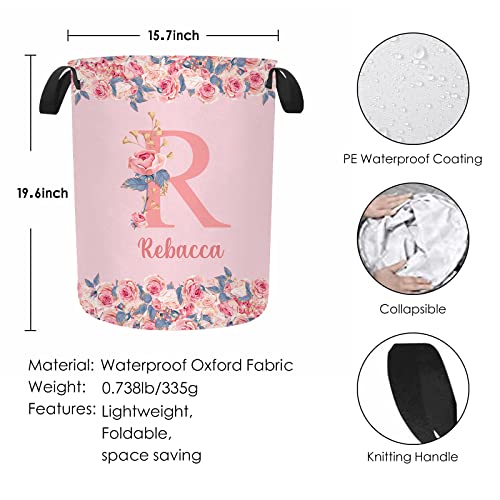 Personlized Foldable Laundry Hamper, Custom Large Laundry Basket with Name for Wife Husband Mother Father, Space Saving Container/Organizer for Share House College Dormitory 15.7 * 19.6inch