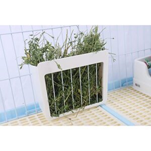 RUBYHOME Rabbit Hay Feeder Rack Food Feeding Manger Bunny Grass Holder Small Animals Less Wasted Food Dispenser for Rabbits Guinea Pig Chinchilla Hamster