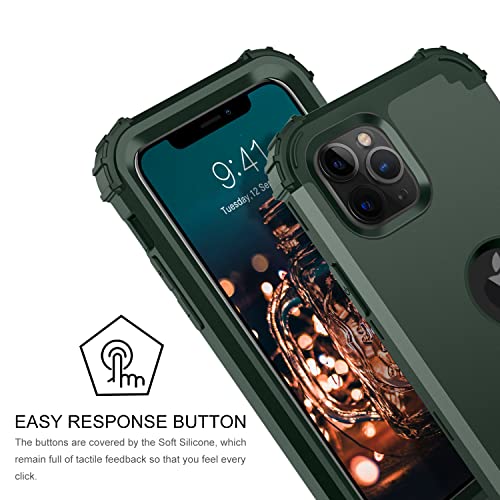 BENTOBEN Compatible with iPhone 11 Pro Max Case, Heavy Duty Rugged Shockproof 3 in 1 Hybrid Hard PC Soft Rubber Bumper Anti Slip Phone Cover for iPhone 11 Pro Max 6.5", Midnight Green