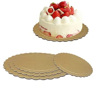 4 Pack Cake Boards Golden Round Cake Circles 6, 8, 10, 12 Inch Cake Base Cardboard, 1 of Each Size Set for Baking Cake, Gold