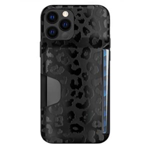 Velvet Caviar Compatible with iPhone 12 Pro Max Wallet Case for Women - Credit Card Holder Slot - Cute Slim & Protective Wallet Phone Cases [8ft. Drop Tested] - Black Leopard