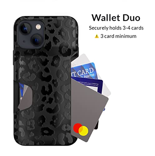 Velvet Caviar Compatible with iPhone 13 Wallet Case for Women - Credit Card Holder Slot - Cute Slim & Protective Wallet Phone Cases [8ft. Drop Tested] - Black Leopard