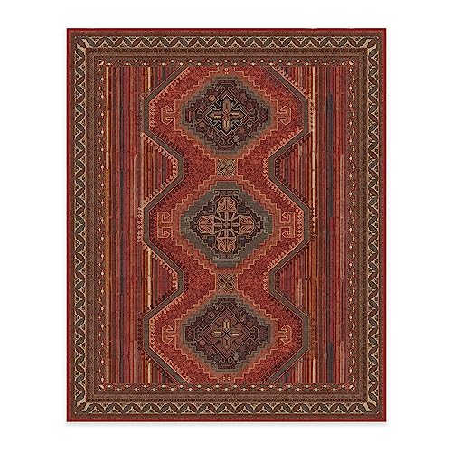 RUGGABLE x Star Wars Washable Rug - Perfect Boho Area Rug for Living Room Bedroom Kitchen - Child Friendly - Stain & Water Resistant - The Mandalorian: Mandalore Scarlet Red 8'x10' (Standard Pad)