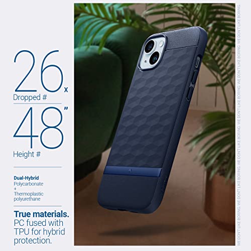 Caseology Parallax Mag Case [Built-in Magnet] Designed for Magsafe Compatible with iPhone 14 Case 5G (2022) with iPhone 13 (2021) - Midnight Blue