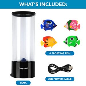 Playlearn Fake Fish Tank Mini Bubble Lamp – Fake Aquarium - Color Changing Sensory Lamp- 11 Inch