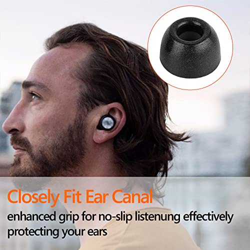Geekria 3 Pairs Comfort Memory Foam True Wireless Earbuds Ear Tips Compatible with 4.5-6.3mm in-Ear Earphones Nozzle Blocking Noise Foam Tips/Earbud Ear Tips/Tips Eartips (S Size/Short)