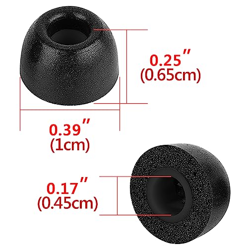 Geekria 3 Pairs Comfort Memory Foam True Wireless Earbuds Ear Tips Compatible with 4.5-6.3mm in-Ear Earphones Nozzle Blocking Noise Foam Tips/Earbud Ear Tips/Tips Eartips (S Size/Short)