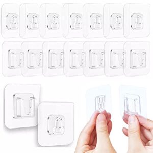 chris.w 20 sets double-sided adhesive kitchen wall hook hanger strong transparent wall storage sucker wall mount sticky hooks for kitchen bathroom small items hooks