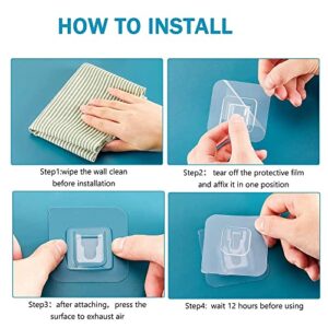 Chris.W 20 Sets Double-Sided Adhesive Kitchen Wall Hook Hanger Strong Transparent Wall Storage Sucker Wall Mount Sticky Hooks for Kitchen Bathroom Small Items Hooks
