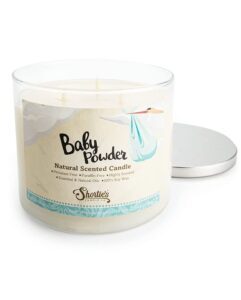 baby powder scented natural 3 wick candle, essential fragrance oils, 100% soy, phthalate & paraben free, clean burning, 14.5 oz.