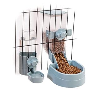 oncpcare rabbit food water dispenser, bunny food and water bowl set for cage, small aniaml food dish for rabbits, ferrets, cats, birds