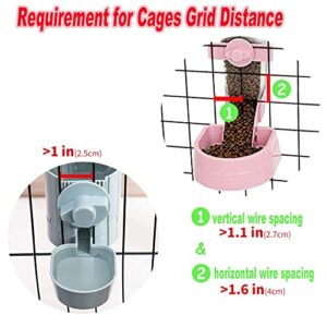 Oncpcare Rabbit Food Water Dispenser, Bunny Food and Water Bowl Set for Cage, Small Aniaml Food Dish for Rabbits, Ferrets, Cats, Birds