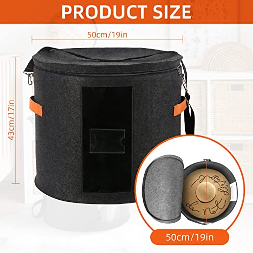 Large Hat Storage Box 19'' Hat Box for Large Hats, Hat Boxes for Women Storage Large Round Hat Boxes for Men Foldable Storage Box with Lid Felt Stuffed Animal Toy Storage Bin with Lid, Dark Gray