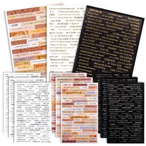juome 12 sheet quote stickers for journaling, scrapbook stickers for scrapbooking supplies, words phrases stickers for journaling supplies junk journal aesthetic stickers