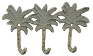 the bridge collection tropical palm trees cast iron wall hook key hanger for keys- beach house nautical coastal decoration decor gift