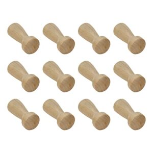 dnyta 12pcs wooden coat hooks heavy duty wall mounted hooks with screws for hanging coats, towels, clothes-unfinished
