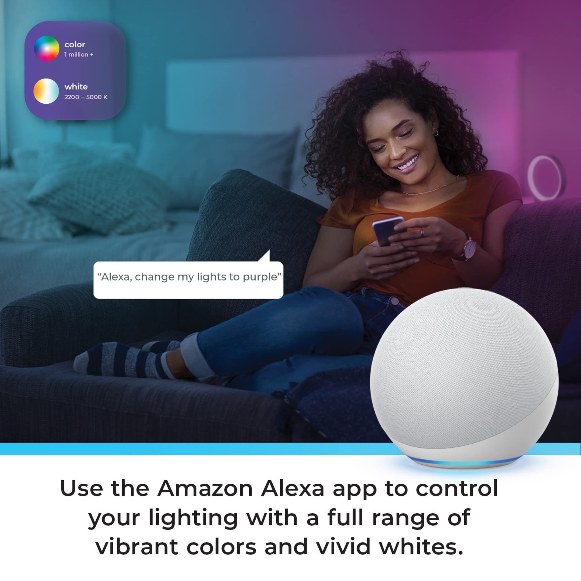 Globe Electric 50582 Works with Alexa Only Wi-Fi Smart Desk Lamp, Black, Voice Activated, Energy Star Certified, 9 Watts, Multicolor Changing RGB, Tunable White 2000K - 5000K, 630 Lumens, 90 CRI