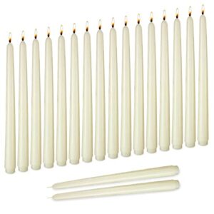 unicy 20 pack 10 inch ivory taper candles, unscented candlesticks for christmas eve and easter candlelight service, vigil, memorial 10 inch, pack of 20