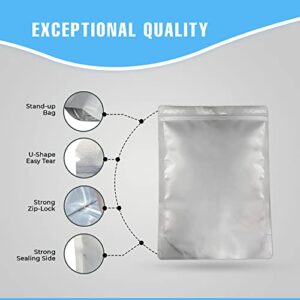 100Pack MTH Mylar Bag for Food Storage with 100 Oxygen Absorber & Labels, 5 Mil of Thickness Zipper Closure & Long Term Food Storage