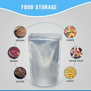 100Pack MTH Mylar Bag for Food Storage with 100 Oxygen Absorber & Labels, 5 Mil of Thickness Zipper Closure & Long Term Food Storage