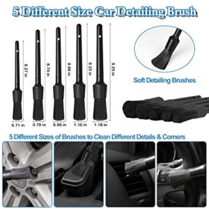 XCVBDE 24Pcs Car Detailing Kit, Car Detailing Brush Set, Auto Detailing Drill Brush Set, Car Cleaning Detailing Brushes, Car Wash Kit, Car Cleaning Tools Kit for Interior, Exterior, Wheels, Dashboard