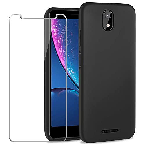 YJROP Hot Pepper Serrano 3 Case, Tempered Glass Protector, Silicone Bumpers, Anti-Scratch Shockproof - Black