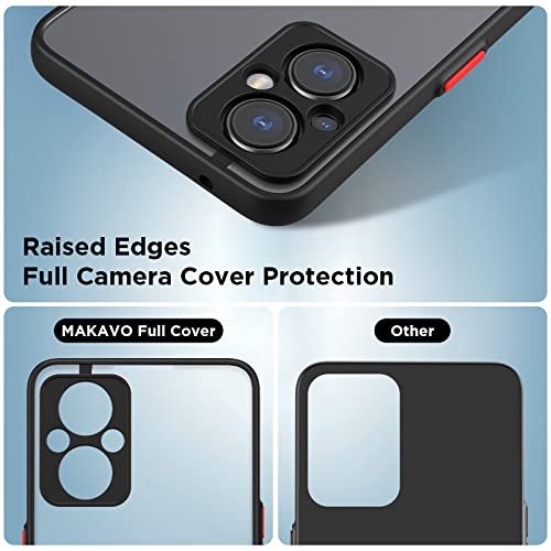 MAKAVO Slim Fit for OnePlus Nord N20 5G Case with Screen Protector [Ultra Thin] [Camera Cover] Full Protection Flexible Bumper Hard Matte PC Back Cover for One Plus N20 5G (Black)