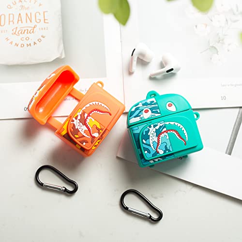 Semeving Compatible with Airpods Pro Case Cover,Cute 3D Anime Case for Airpods Pro for Women/Men(Orange)