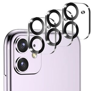 [3 pack] compatible for iphone 11 & iphone 12 mini camera lens protector, ultra hd clear tempered glass camera protector, scratch-resistant, case friendly, easy installation, with night circle (transparent)