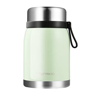 murmioo soup thermos for hot food,insulated food jar,stainless steel vacuum hot food lunch containers,hot & cold lunch containers for adults for office,outdoor (24oz/700ml) green