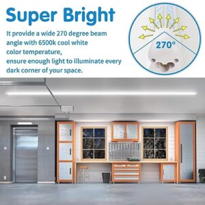 AQIQUUT Led Shop Light 4FT, Led Garage Light,50W 6500K T8 Led Daylight 7000LM Linkable Clear Cover Integrated V-Shape,for Garage Warehouse Workbench Workshop,4-Pack