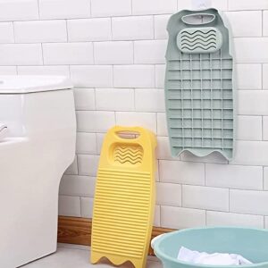 Plastics Clothes Washboards Laundry Board Household Hand Washing Board with Soap Holder Portable Hand Washing Clothes Tool Scrubboards Clothes Cleaning Tools for Home School Dormitory (Light Blue)