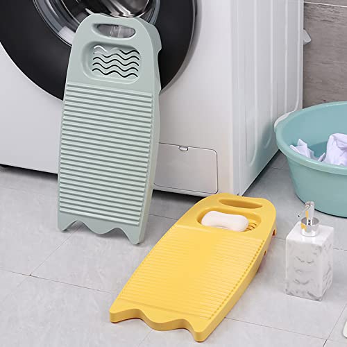 Plastics Clothes Washboards Laundry Board Household Hand Washing Board with Soap Holder Portable Hand Washing Clothes Tool Scrubboards Clothes Cleaning Tools for Home School Dormitory (Light Blue)