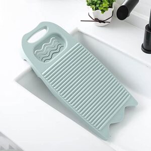 Plastics Clothes Washboards Laundry Board Household Hand Washing Board with Soap Holder Portable Hand Washing Clothes Tool Scrubboards Clothes Cleaning Tools for Home School Dormitory (Light Blue)