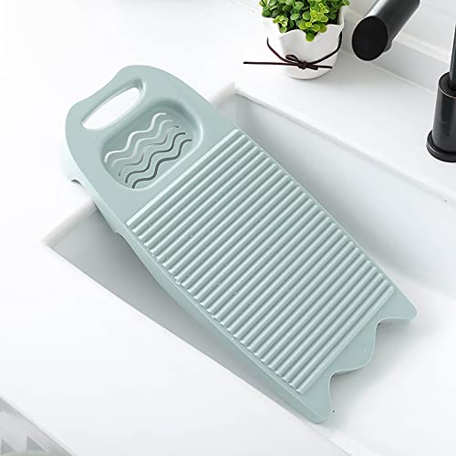 Plastics Clothes Washboards Laundry Board Household Hand Washing Board with Soap Holder Portable Hand Washing Clothes Tool Scrubboards Clothes Cleaning Tools for Home School Dormitory (Light Blue)