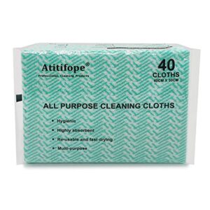 atitifope reusable cleaning cloths nonstick wiping rags disposable cleaning towels dish cloths 40count