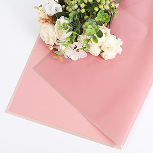 Whaline 30 Sheet Floral Wrapping Paper Folded Flat Pink Black White Waterproof Flowers Bouquet Packaging Paper with Rose Gold Border Double Sided Florist Packaging Paper for Wedding Birthday Flower Shop DIY Craft