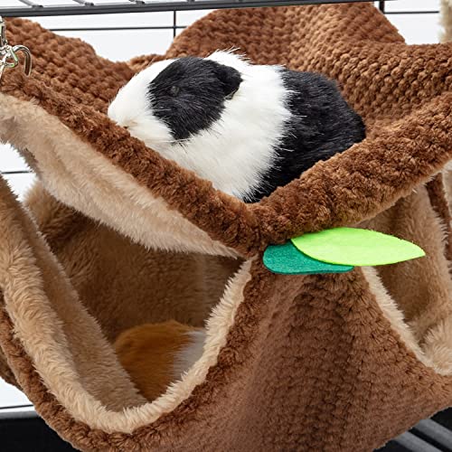 Guinea Pig Hideout - Fleece Rat Tunnel & Hammock Set House Cage Accessories for Chinchilla Hamster Hedgehog Squirrel Small Animals for Playing Sleeping