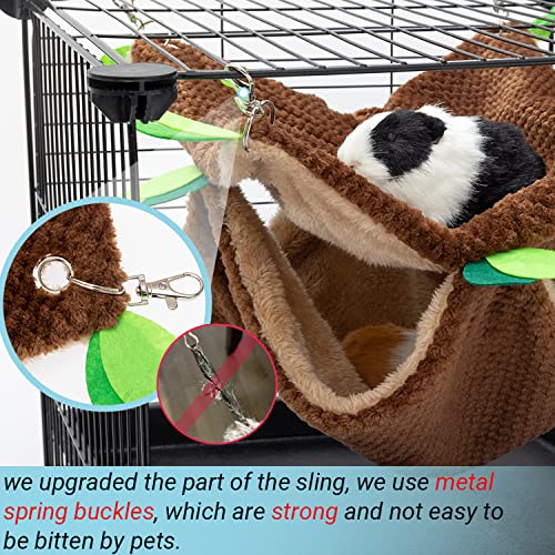 Guinea Pig Hideout - Fleece Rat Tunnel & Hammock Set House Cage Accessories for Chinchilla Hamster Hedgehog Squirrel Small Animals for Playing Sleeping