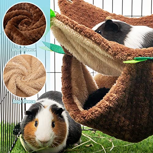 Guinea Pig Hideout - Fleece Rat Tunnel & Hammock Set House Cage Accessories for Chinchilla Hamster Hedgehog Squirrel Small Animals for Playing Sleeping