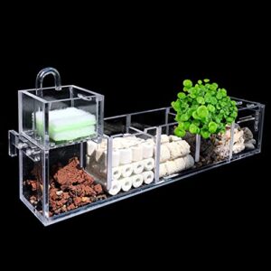3-in-1 aquarium filter boxes transparent acrylic externa hanging water purifier aquarium supplies for home restaurant hotel aquarium tools(for widening five boxes and seven boxes)