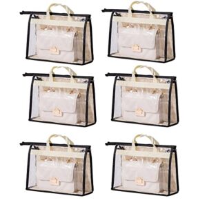 dust bags for handbags - purse storage organizer for closet moistureproof and dustproof  cover hanging with zipper and handle (black-xl)