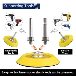 NYNM 120Pack 3 Inch Polishing Pad for Drill Sanding Attachment Variety Kit with 5/16" and 1/4" Shanks for Car Buffer Polisher Waxing Sealing Glaze, Sanding Pads Includes 80-3000 Grit